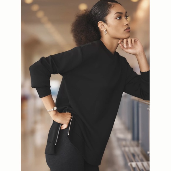 VARLEY S Black Charter Sweat 2.0 Pullover Sweatshirt Zip Doublesoft - Picture 1 of 8